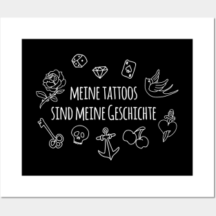 Meine tattoos sind meine geschichte (black) Posters and Art